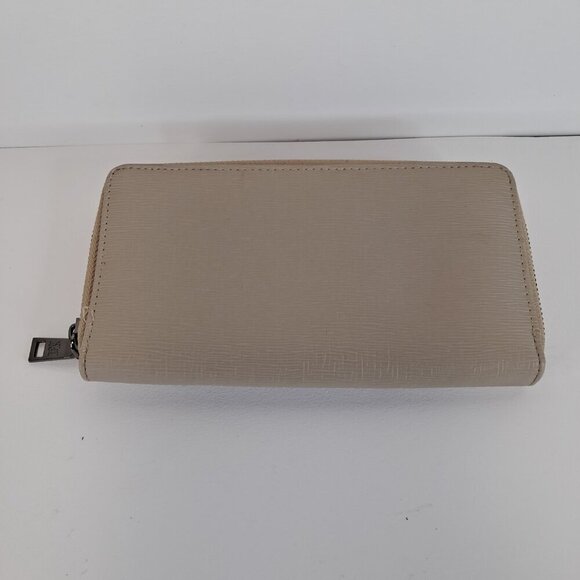 Badgley Mischka Zip Around Flap Front Pocket Taupe Wallet - Picture 2 of 12